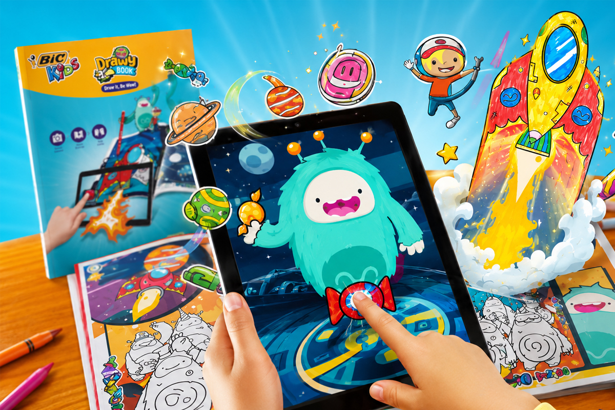 BIC Kids DrawyBook augmented reality game experience